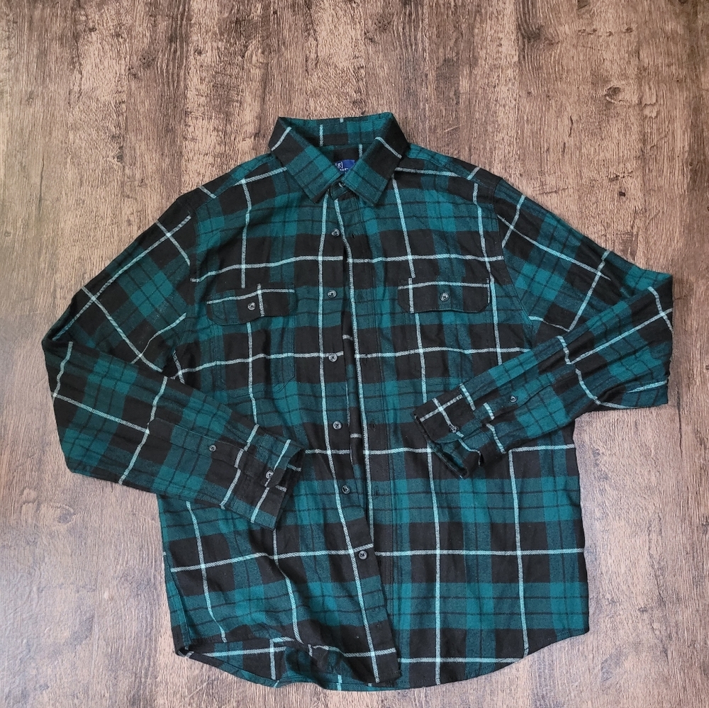 Men's George Longsleeve Green Flannel Shirt